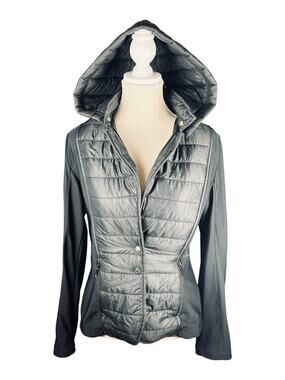 Anatomie Vela Packable Mixed Media Puffer Jacket Black Travel Jacket Size S